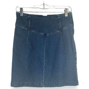 Free People Denim Mini‎ Skirt Womens Size 6 Boho Y2K Western Festival Indie